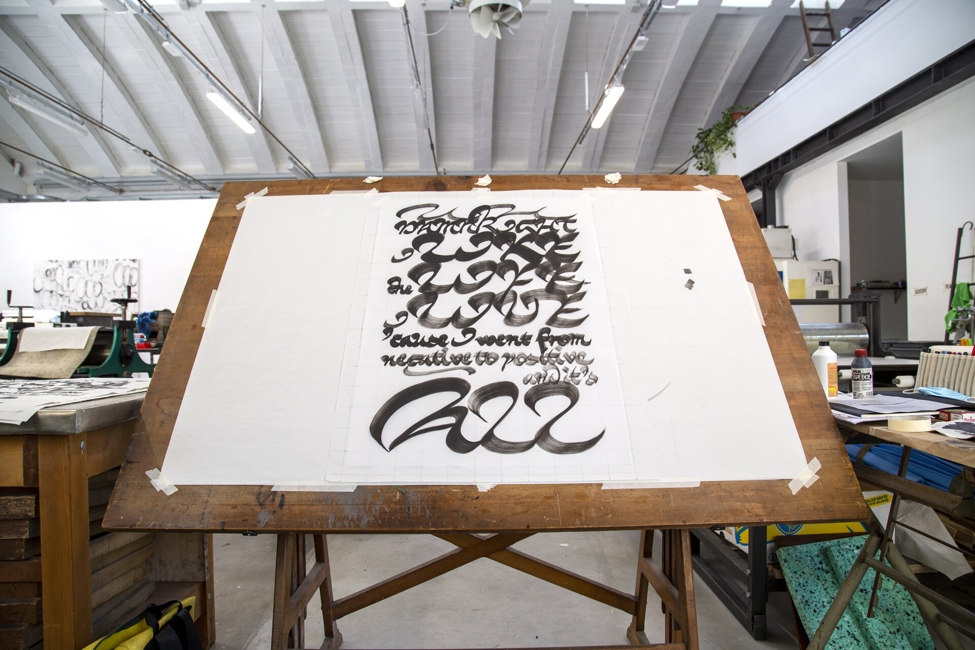 Calligraphie en atelier